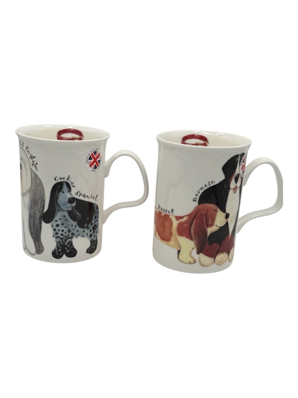 Two Roy Kirkham Walkies Coffee Mugs England Bernese Bassett Scottie Shepherd
